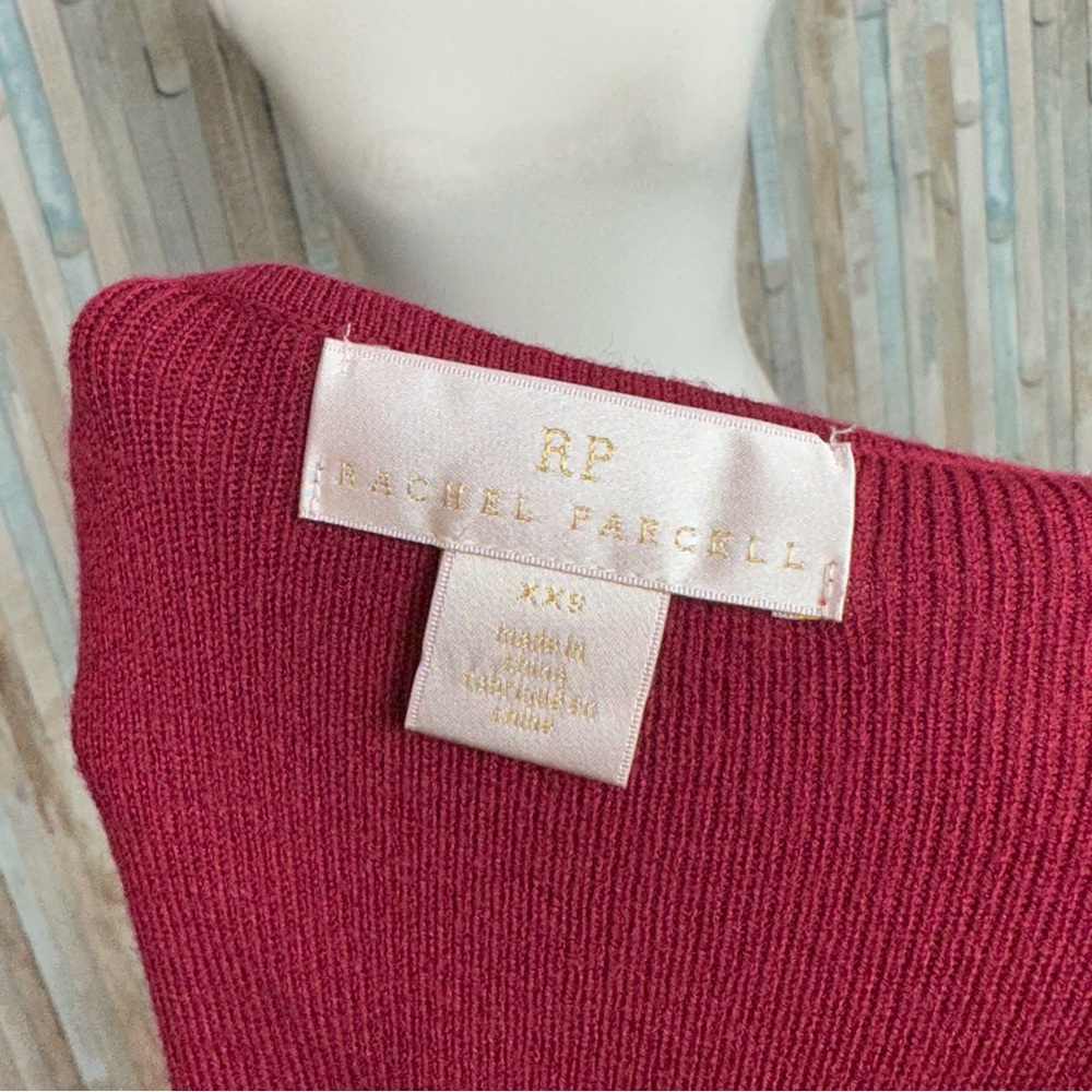 Rachel Parcell XXS Red Sweetheart Neck A Line Midi Sweater Dress Knit $218 - Picture 6 of 10